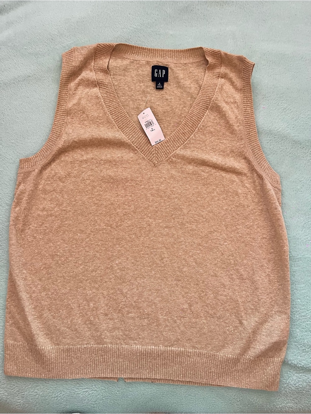 GAP Women's V-Neck Sleeveless Sweater Vest - Light Beige